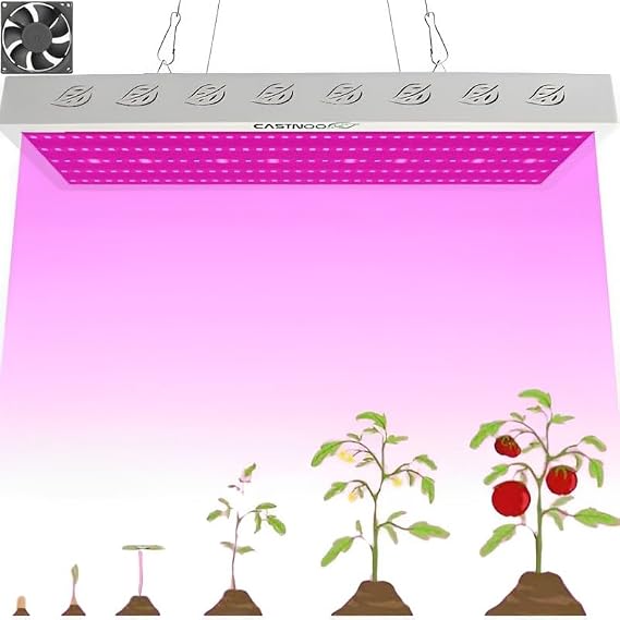 2000W LED Grow Light with Fan, 200 PCS LED [Energy Class A]-White | Energy Saving Timable Full Spectrum Plant Light, Grow Light Panel Promote Plant Germination, Flowering, Fruiting [Energy Class A+]
