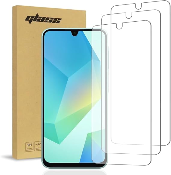 Rome Tech 3-Pack Tempered Glass Screen Protector for Samsung Galaxy A16 - Protective 9H Screen Saver Compatible With Phone Cases - for Galaxy A16 Protector Tempered Glass - Clear