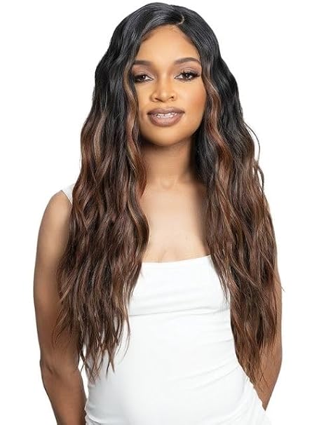 Janet Collection melt NUSKIN Invisible Lace Knots TAU Wig UHD Deep Part, Pre-Plucked Hairline, Baby Hairs, Transparent Swiss Lace Front Wig, Glueless Natural Look (COLOR DR MOCCA)