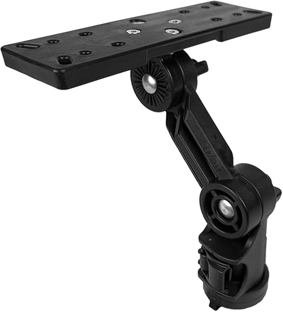 YakAttack LockNLoad Fish Finder Mount | Adjustable Kayak Track Mount System | Secure Sonar Holder for Garmin, Lowrance & Raymarine | Fits Most Kayak Rails | Yak Attack Accessories for Fishing
