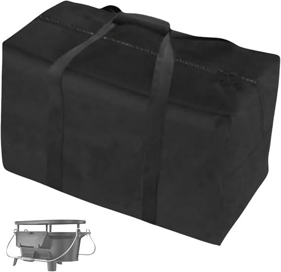 Portable Grill Bag for VIVOHOME Oval Cast Iron Grill Outdoor Portable Gas Charcoal Grill Tabletop Skillet Heavy Duty Bag Waterproof - 18" L9" W9" H