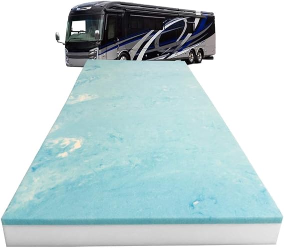 Foamma 6 x 24 x 78 Truck, Camper, RV Travel Visco Gel Memory Foam Bunk Mattress Replacement, Made in USA, Comfortable, Travel Trailer, CertiPUR-US Certified, Cover Not Included