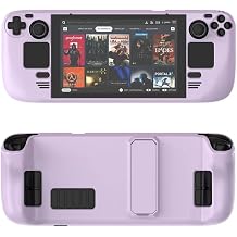 Kickstand Case for Steam Full , Fit, Comfortable Grip with Fingerprint Proof, Compatible with Game Handhelds (Lilac)