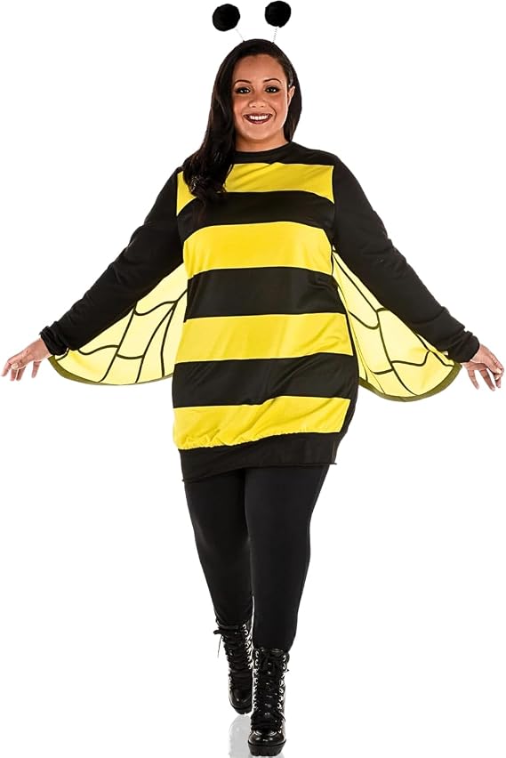 Black & Yellow Queen Bee Costume Set - Plus XXL (18-20) - Fun Buzz-worthy Outfit Perfect for Parties & Temed-Events