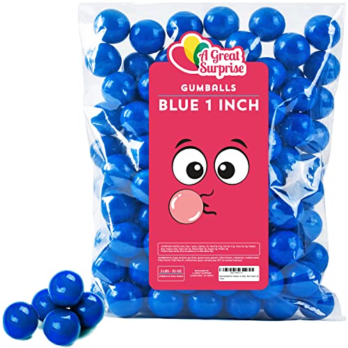 Blue Gumballs for Candy Buffet Bulk Blue Candy - Apx. 120 Gumballs - 2 Pounds - Gumballs 1 Inch Blue Candy - Bulk Candy 2 LB