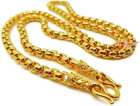 Chain 22k 23k 24k Thai Baht Yellow Gold GP Necklace 18 inch 5 MM