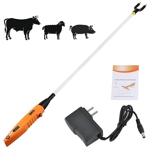 Upgrade Rechargeable Electric Cattle Prod - Waterproof, 26/34/44 inch, Safety Animal Prod Hot Shock for Dogs, Cows, Pigs, Goats
