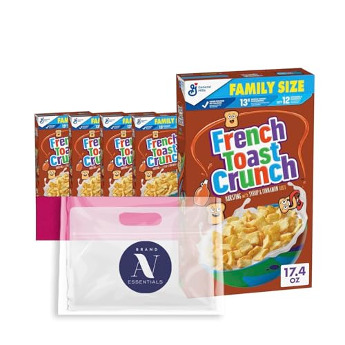 Cinnamon Toast Crunch - Lavinia Essentials Bundle: 4-Pack of French Toast Crunch Breakfast Cereal, Family Size 17.4 oz Box  1 Utility Prop