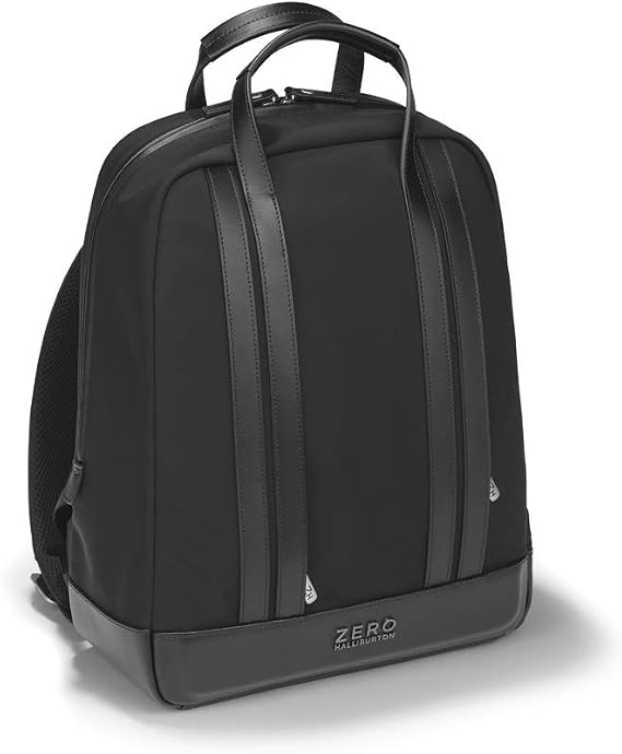 ZERO Halliburton The Journal Nylon Lightweight Backpack (Black, Small Backpack)