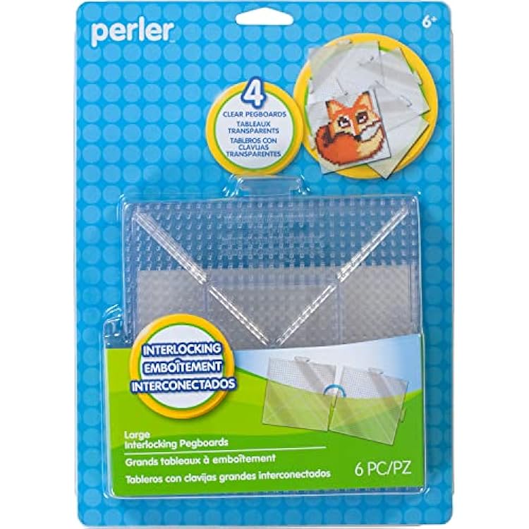 Perler Beads Large Square Pegboards for Kids Crafts, 4 pcs