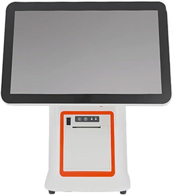 Dual-Screen Cash Register All-in-one Machine,Cash register POS system,Cash Register with 15.6" Touch Screen, N2840 Cpu, 4gb Ram, 64gb Ssd,with Customer Display and Built-in 58mm Thermal Printer,White