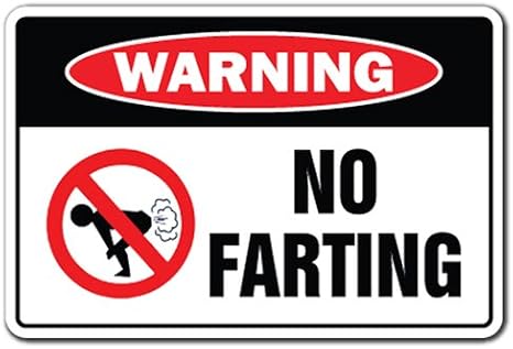 SignJoker] NO Farting Warning Sign Novelty Gift Funny Fart Pass Gas Stink Ass Bomb Farter Wall Plaque Decoration