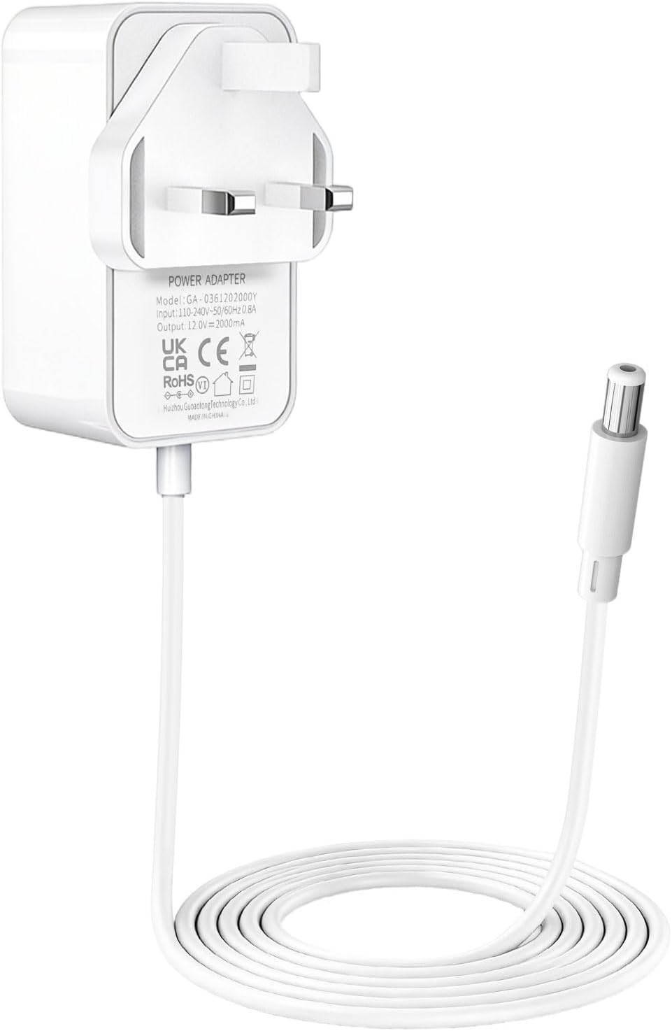 12V 2A Power Adapter,1.5M 12V Replacement Power Adapter Compatible with BT-Openreach ONT Openreach EchoLife-HG612-Fibre-optic-Modem,for Router Desk Lamp Atomizer Android Screen White
