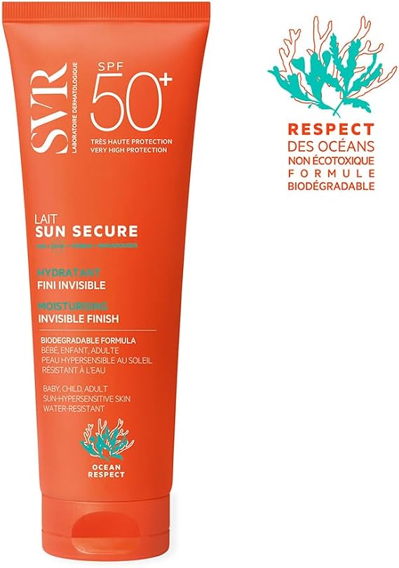 SVR Sun Secure Lait Spf50+ Nemlendirici Sütlü Güneş Kremi 250 ml | SPF50+, UVA UVB, görünmez doku, kalıcı nemlendirme, hassas ciltler