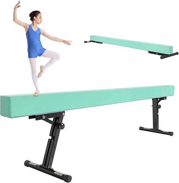Gymnastics Beam with 5 heights Adjustable 8ft Balance Beam Home Gym Equipment for All Gymnastic