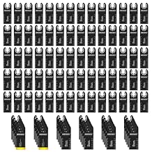 AMZWEI 100Pcs Oscillating Tool Blades, Professional Universal Oscillating Saw Blades Wood Metal Cutting, Multitool Blades Compatible with Dewalt, Milwaukee, Dremel, Ryobi, Bosch