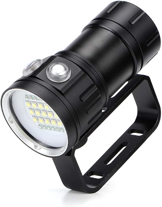 eecoo Diving Flashlight, 18000 IPX8, Underwater LED Flashlight, 500M 7Modes 120 Degree Wide Beam Angle, for Outdoor Underwater Sports