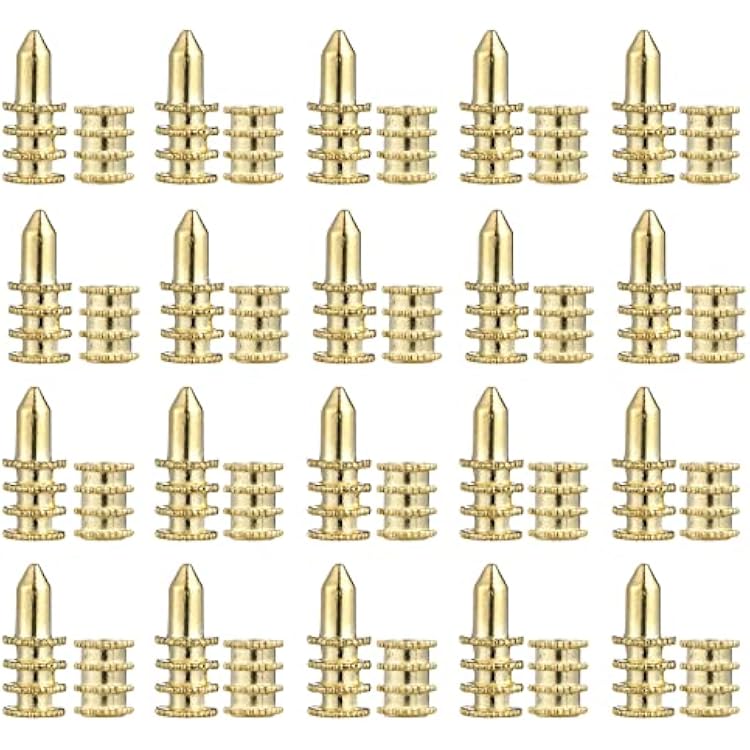 20pcs Table Leaf Alignment Pin - Zinc Alloy Table Top Dowel Pin with Knurled Design 28mm, Bolt Sleeve Connectors Hardware for Extension Stability Easy Installation