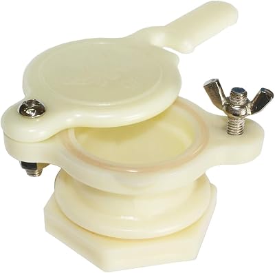 Honey Extractor Tap, Plastic Honey Flow Control Valve, Inner Diameter 38 mm, Honey Gate Valve for Extractor, Beekeeping Supplies White