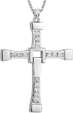 Speed and Passion Dominic Torettos Cross Pendant Necklace Vin Diesel, male Stainless Steel Cross Neck Pendant Jewelry Silver