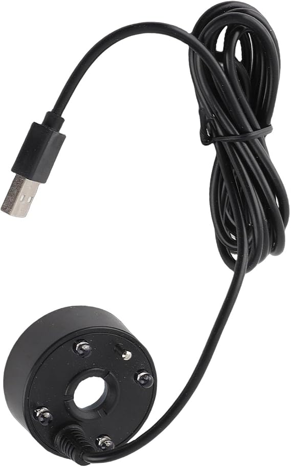 Zerodis Small Fog Maker Machine Colorful LED Lights Mist Generator for Pond Rockery Sink, USB Atomizer for Halloween and Festivals (Black)