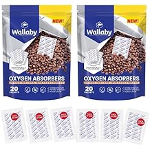 Wallaby 2000cc Oxygen Absorbers - 20 Count + 2500cc Oxygen Absorbers - 20 Count (Individually Sealed) - for Long Term Food Storage & Survival
