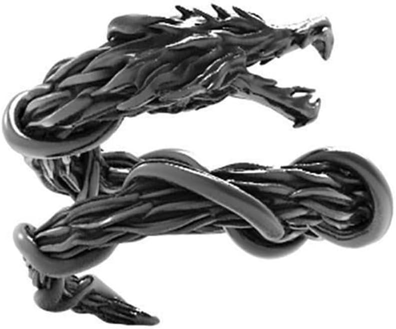 Anime Black Dragon Ring Fashion Rings Jewelry Costume Cosplay Props Merch