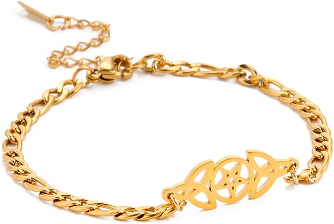 UNIFT Celtic Knot Bracelet For Women Stainless Steel Fashion Charm Irish Celtic Witches Knot Bracelet Wiccan Symbol Jewelry Gift