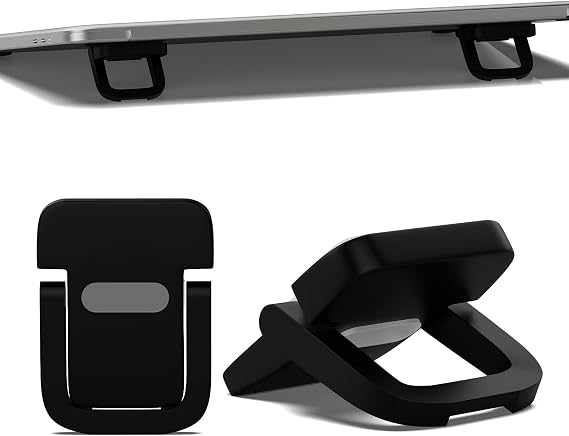 Notoke 2 PCS Portable Keyboard Riser, Adjustable Black Laptop Keyboard Stand with 2 Angle Settings and Self-Adhesive Foldable Feet, Mini Foldable Laptop Stand Riser Keyboards Lift for Most Keyboards