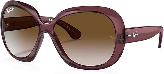 Ray-Ban Jackie ohh ii RB4098 6593T5 60MM Transparent Dark Brown/Grey Gradient Brown Polar Polarized Cateye Sunglasses for Women +BUNDLE with ACCESSORY EYEWEAR KIT