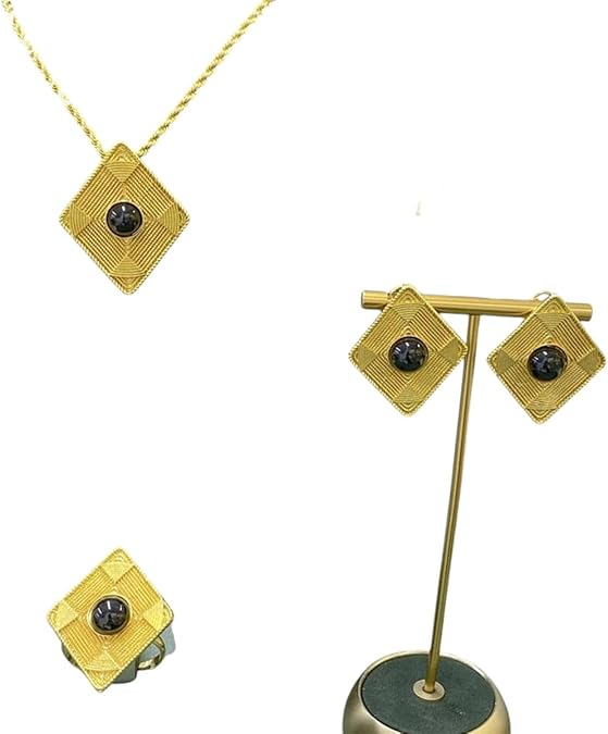 New 2025 Daily Wear Trendy 18K Gold Plated Jewelry Set Earrings Pendant Necklace Rings Women Simple Party Dubai Bridal Wedding Gifts Jewelry Gift Fashion Trendy Accessories Creative