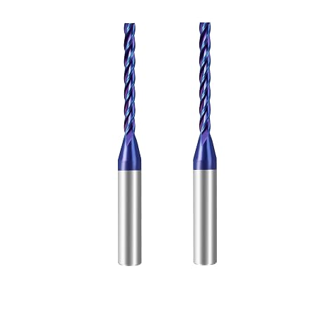 NACO Coating Up Cut Spiral CNC Router Bit 1/4 inch Shank,2 Pack