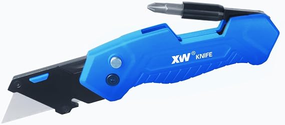 XW Folding Utility Knife with Screwdriver, Heavy Duty Zinc Alloy Lock-back Cutter