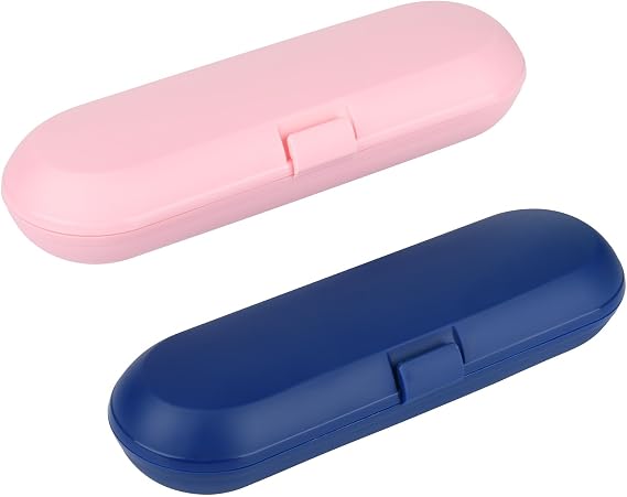 Cosmos Pack of 2 Plastic Travel Case Toothbrush Carrying Case Holder Container Compatible with Oral B Pro and also for Sonicare & Other Toothbrush
