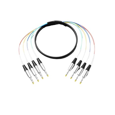 Snake Cable, 4-Channel Shielded Audio Cable 1/4'' TRS to 1/4'' TRS, with Color-Marked Connectors(3FT)