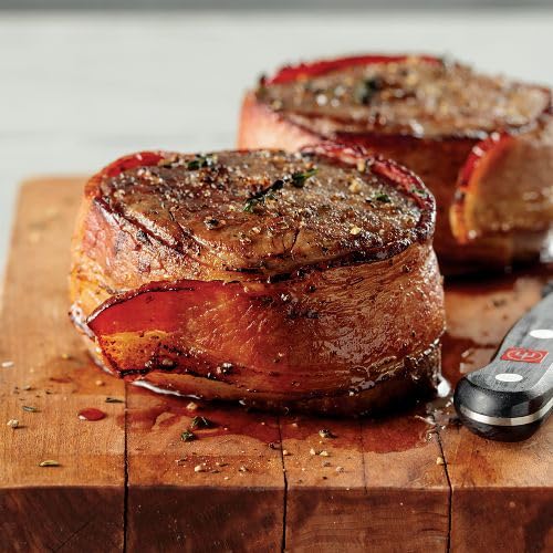 Omaha Steaks Dinner for Two Collection Bone-In New York Strips, 2 5 oz. BWFM  2 5 oz. BC Top Sirloins, Individual Scalloped Potatoes, Individual Baguettes With Garlic Butter, and more