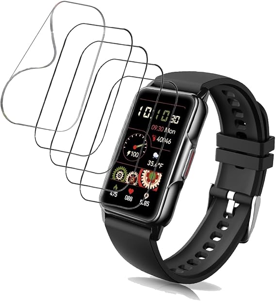 [5 Pack] for 1.57" Fitness Tracker MorePro Air 2 / FITVII Nexa/EGQINR H38 / Mingdaln G7 / Parsonver D10 Screen Protector, HD Clear Anti Scratch Bubble Free Soft TPU Screen Protector Film