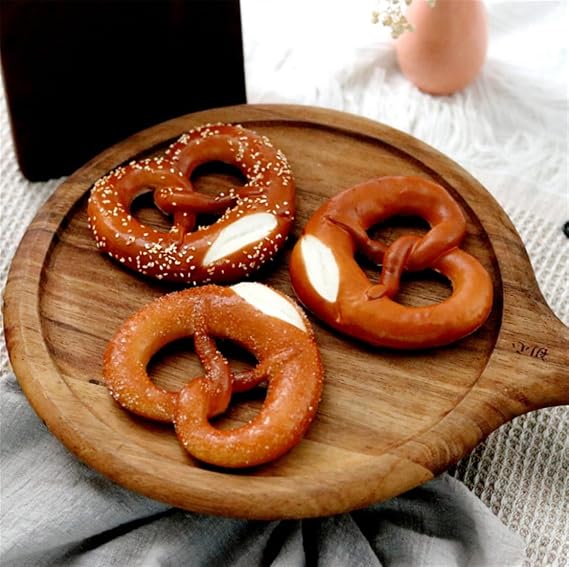 3PCS Artificial Bread Simulation Realistic Baked Pretzels Cracker Snack for Decoration Display Props