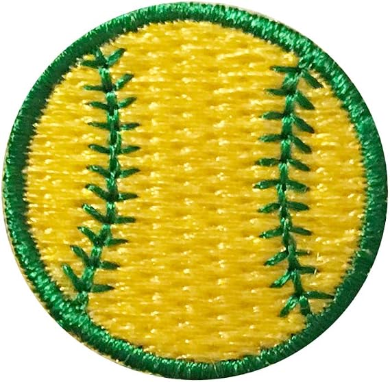 Green Softball Patches Iron On 10 Pack 1" Embroidered Reward Patch for Sport Programs