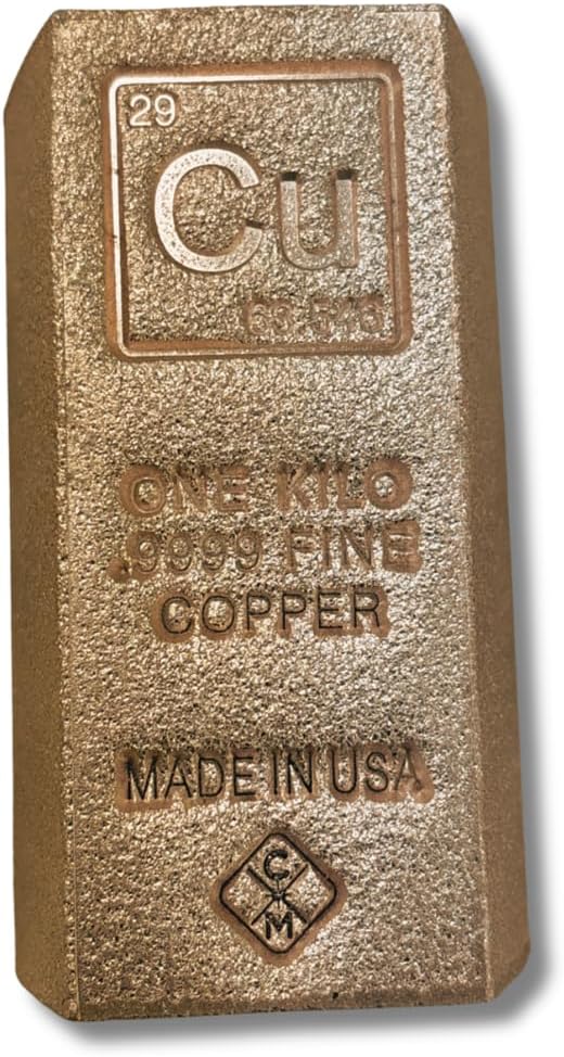 Liberty Copper 1 Kilo (2.2 LB) Element Cast Copper Bar