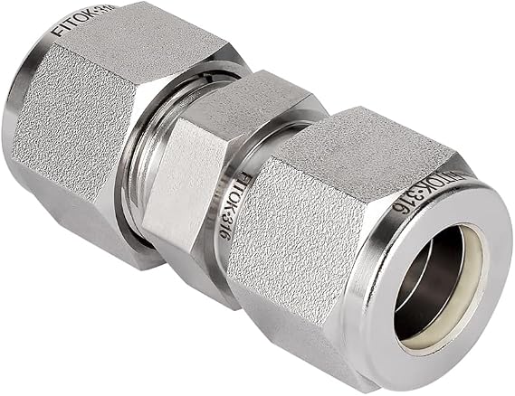 316 Stainless Steel Compression Tube Fitting Straight Union 7/8" Tube OD 4800 psi, SS-U-FL14
