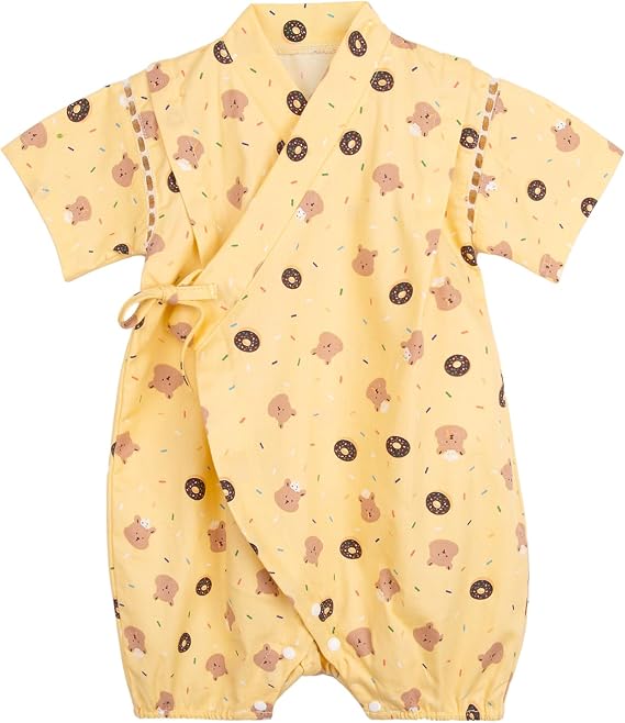 Baby Kimono Romper Japanese Cotton Infant Onepiece Outfit 3-24 Months