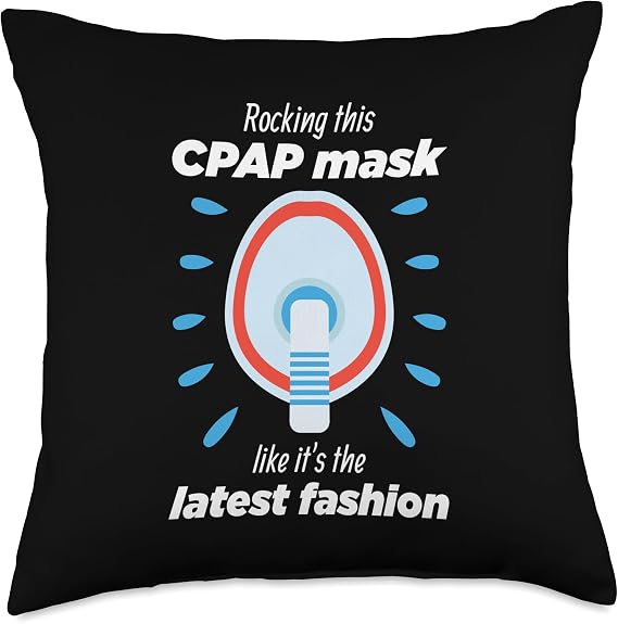 Sleep Apnea CPAP User Snoring Joke Bedtime Humor Throw Pillow