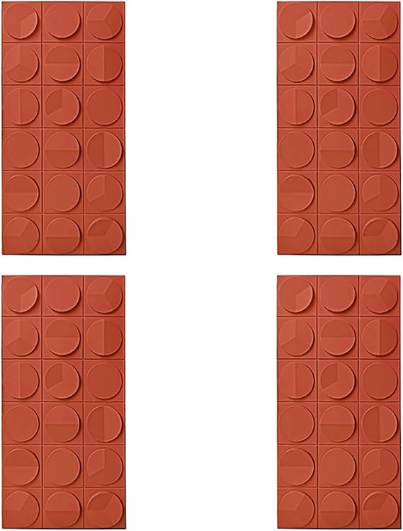 LZMZMQ Commercial Wall Panels Decorative, 4-Piece 3D Interior Backdrop Covering Paneling for Feature Wall Decro, Rental Home/Studio Easy to Install Wall Tiles - Matte(Red)