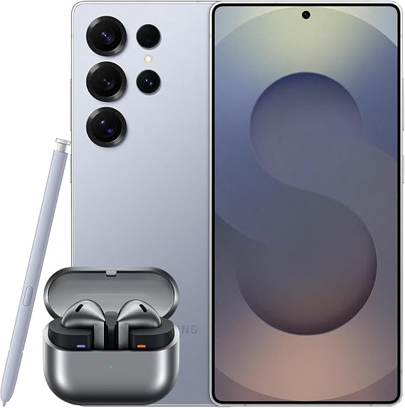 Samsung Galaxy S25 Ultra AI Smartphone, 12GB Memory, 512GB Storage, S Pen Included, Titanium Silverblue and Galaxy Buds3, Grey (UK Version)