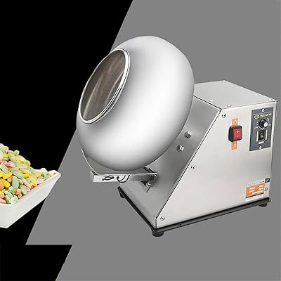AWUPBDKR Automatic Tablet Coating Machine,Table Top Small Commercial Mini Chocolate Panning Machine,280W Chocolate Coating Machine,Sugar Coating Pan,Coater,Peanut Nut Coating Machine,110V