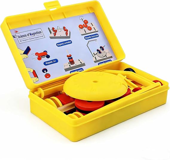Junior Science Magnet Set for Education Science Experiment Tools, Includes Magnetic Levitation, DIY Compass, Magnetic Force Scale, Magnetic Maze & 10 STEM Science Projects