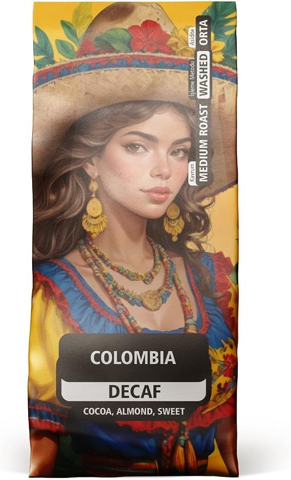 Colombia Kafeinsiz Decaf Kahve Çekirdek 250g