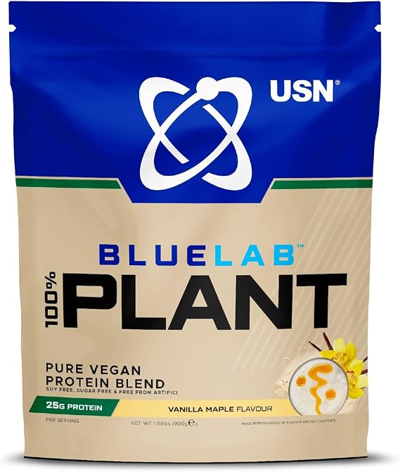 USN 100% Plant Protein Vanilla, Vegan Protein Powder (900g) A Sugar Free, Plant Based Protein Blend With No Soy and No Artificial Flavours