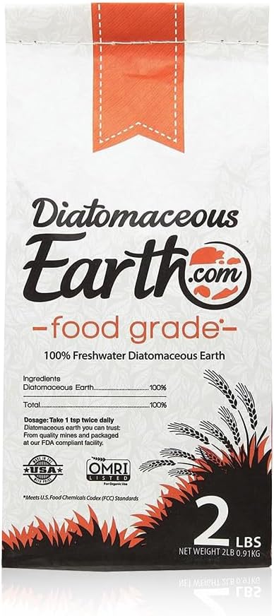 DiatomaceousEarth 2 Lbs Food Grade - 100% Organic All Natural Diamateous Powder - Diametaceous for Humans is Safe Around Children - Includes Free Scoop